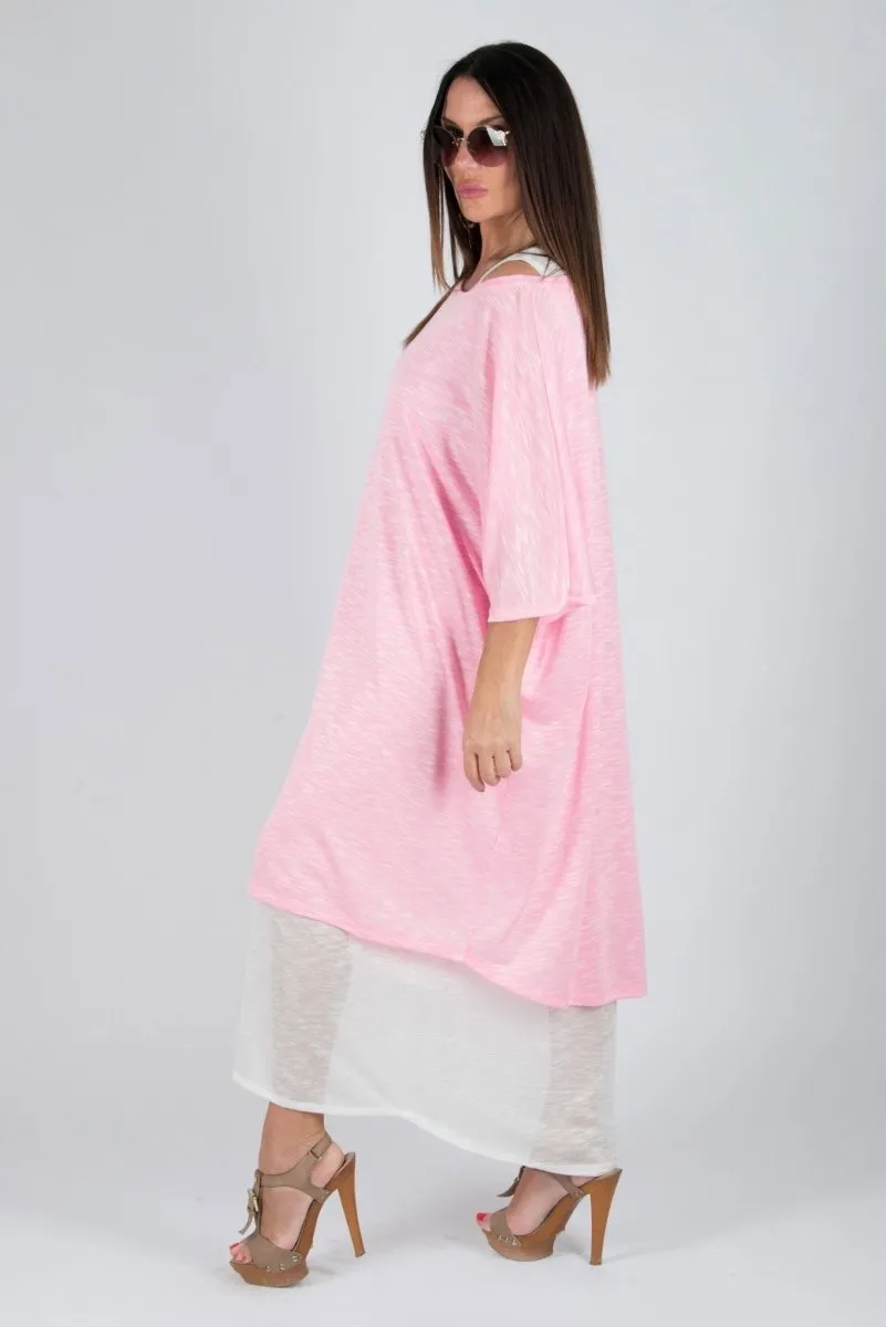 ODILE Pink Summer Dress in 2 parts on SALE