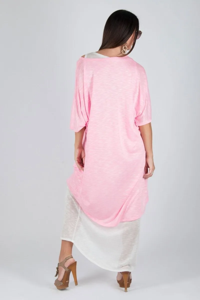 ODILE Pink Summer Dress in 2 parts on SALE