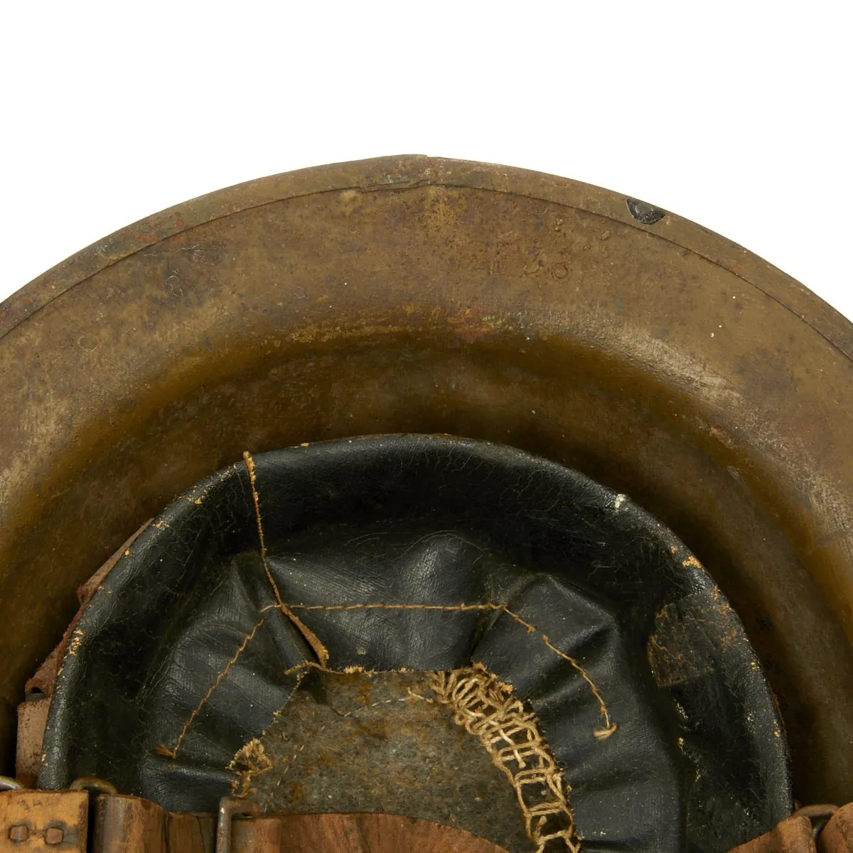 Original U.S. WWI M1917 Refurbished Doughboy Helmet of the 1st Infantry Division - The Big Red One