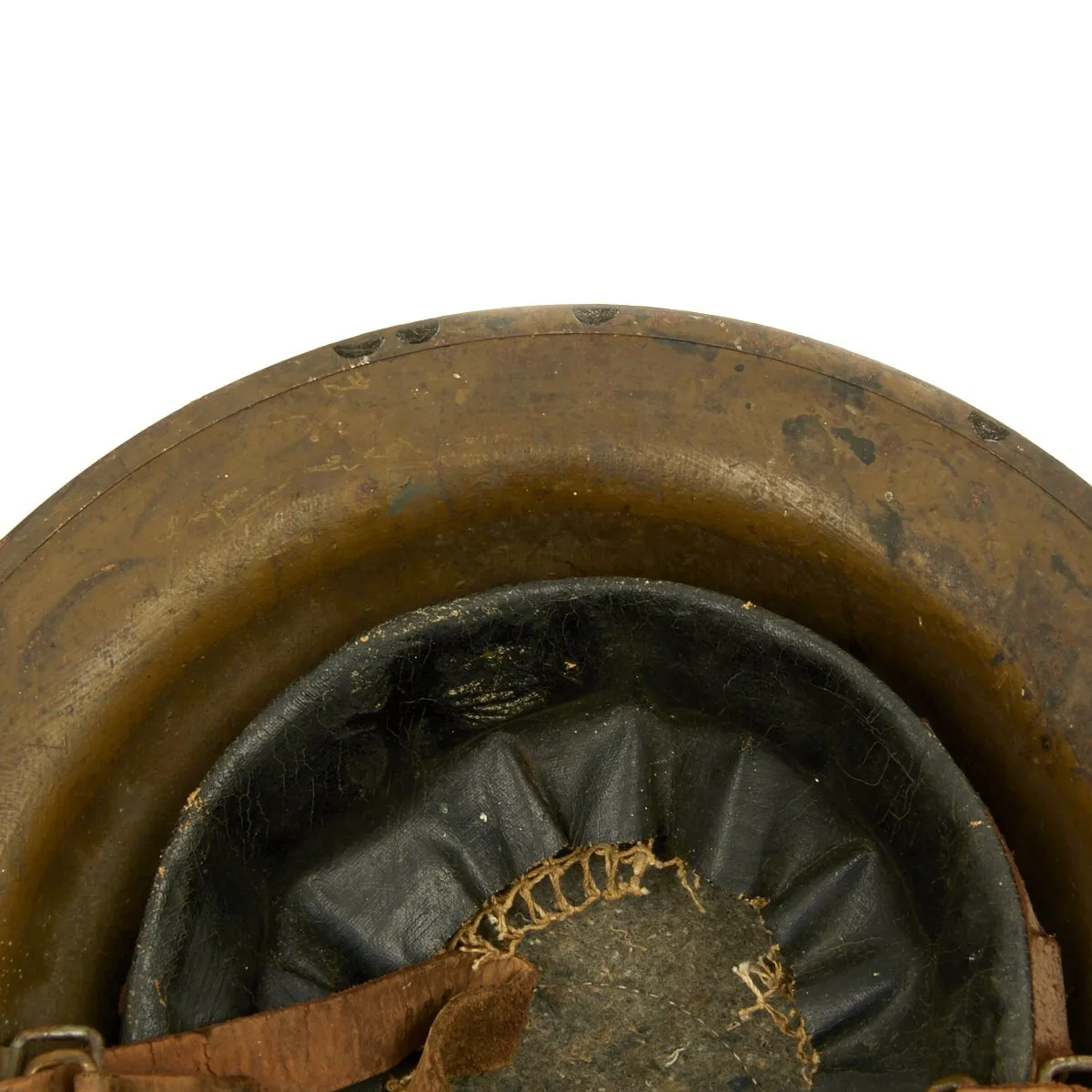 Original U.S. WWI M1917 Refurbished Doughboy Helmet of the 1st Infantry Division - The Big Red One