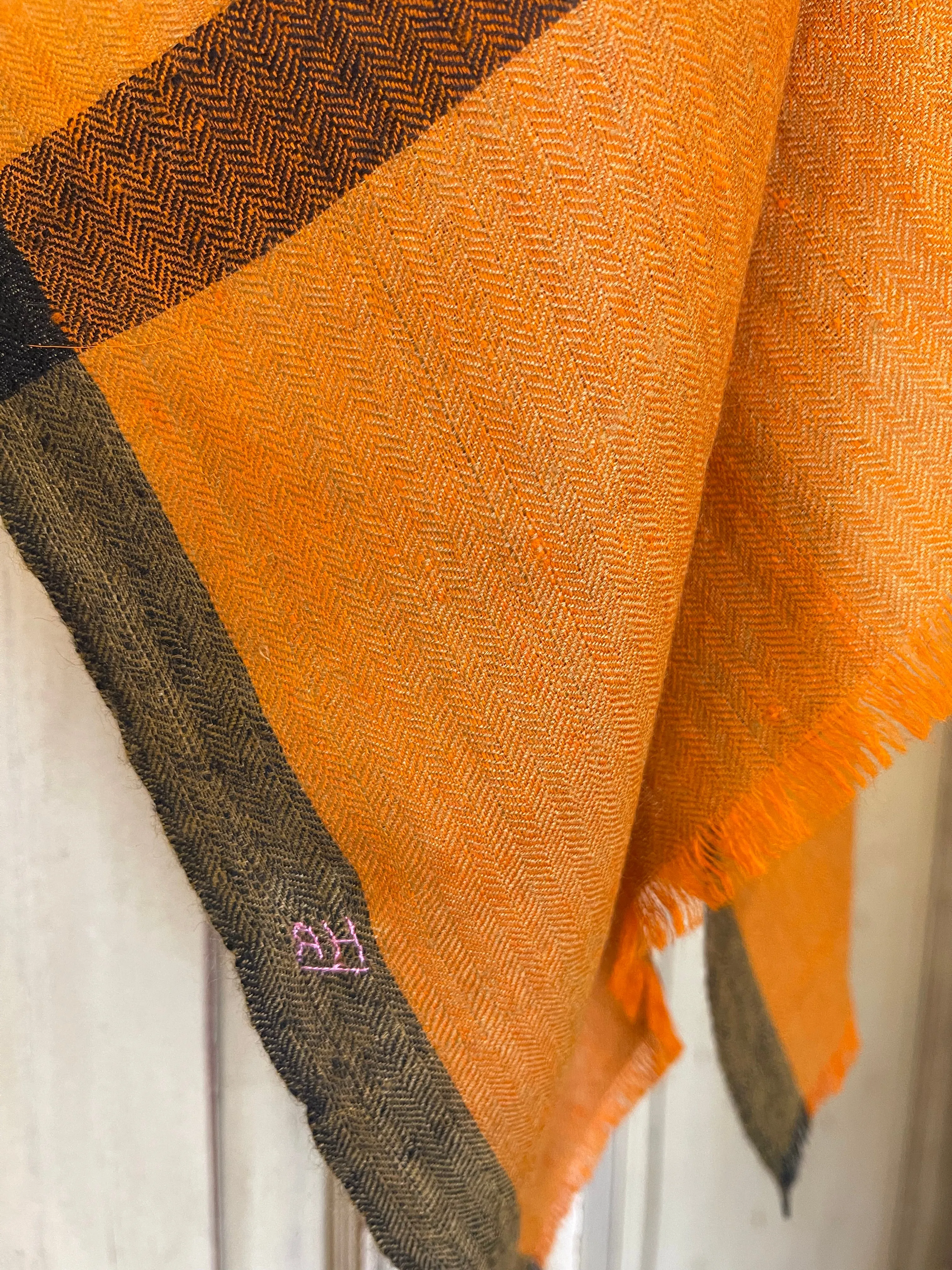 Pashmina Diamond Weave Scarf - Rust