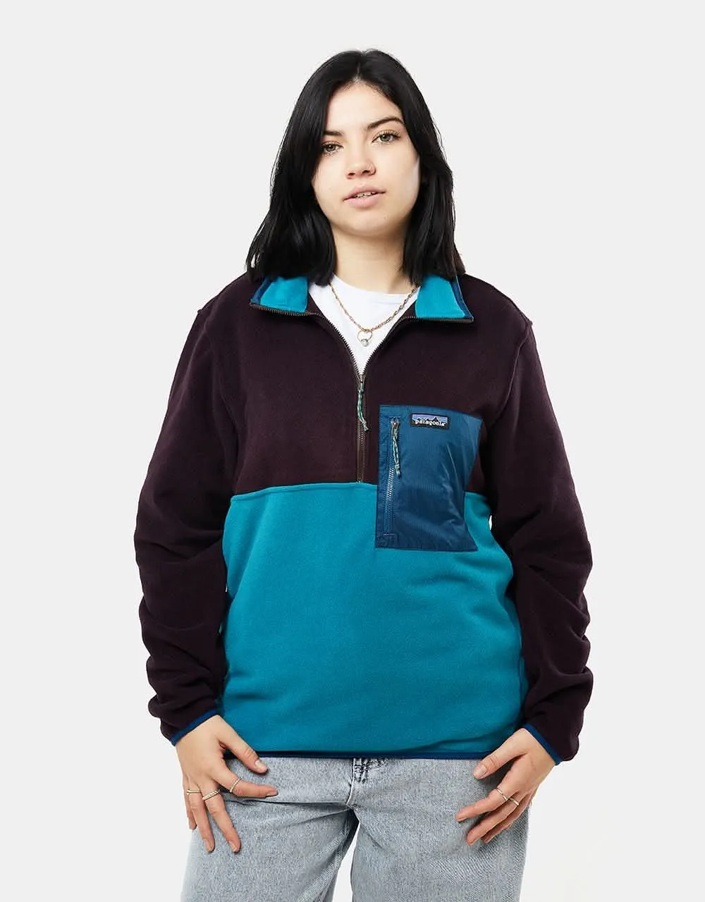 Patagonia Microdini 1/2 Zip Pullover Fleece - Belay Blue