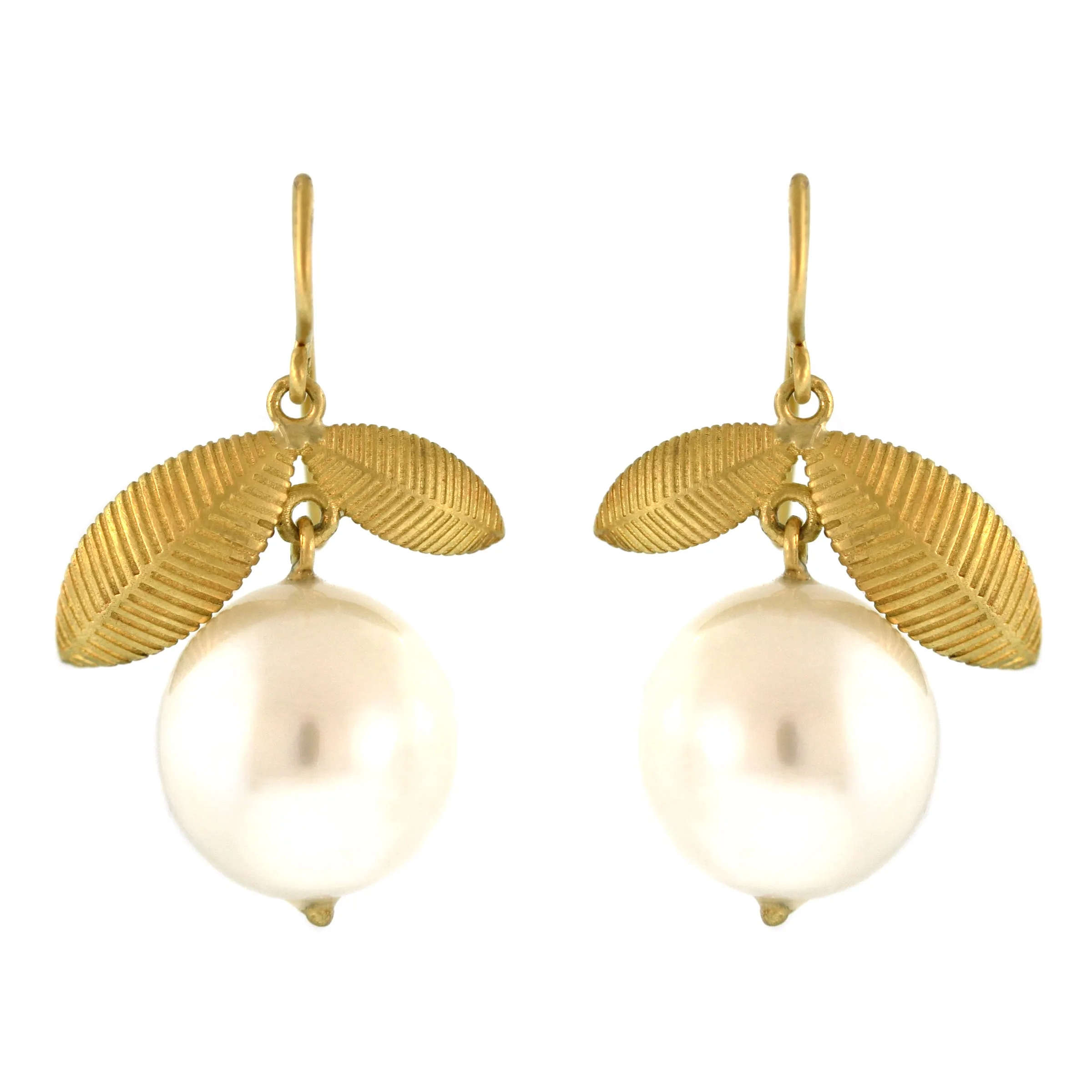 Pearl Lotus Leaf Earrings