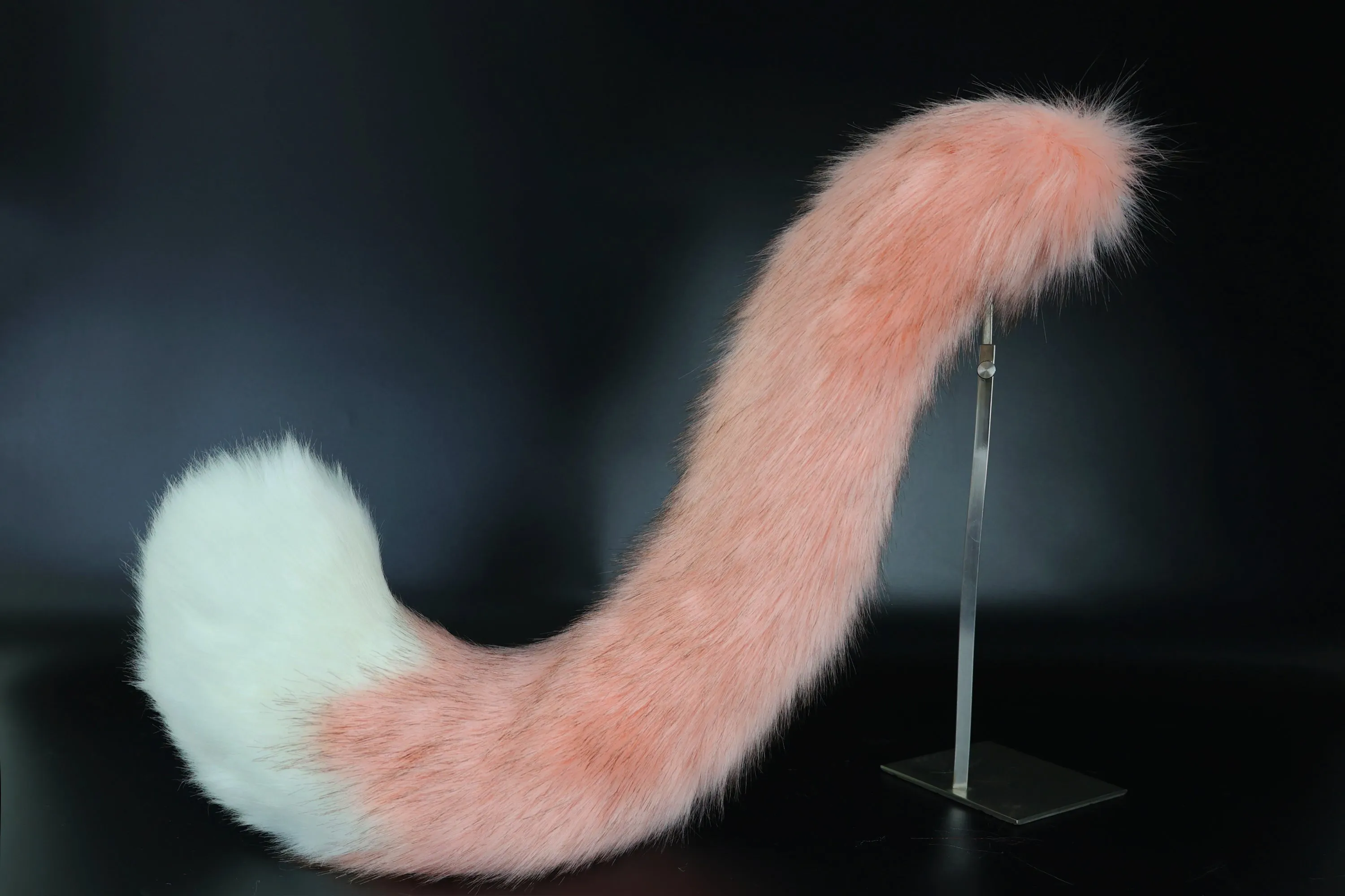 Pink and white stitching cat tail and ears kitten ears and tail set fox ears and tail curved wolf tail and ears anime cosplay role play