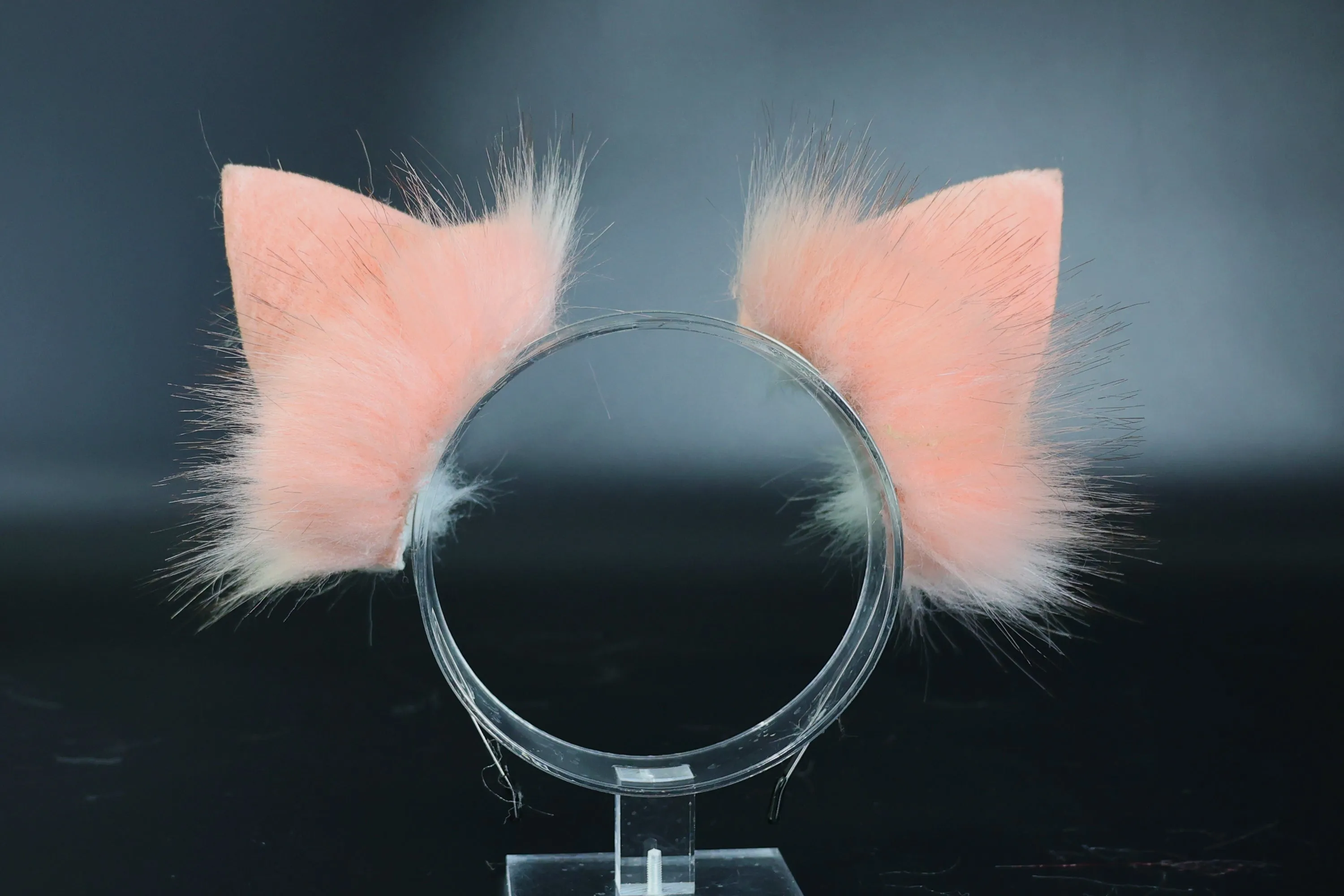 Pink and white stitching cat tail and ears kitten ears and tail set fox ears and tail curved wolf tail and ears anime cosplay role play