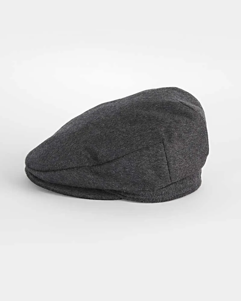 Plain Grey Lambswool Loden Harlem Cap