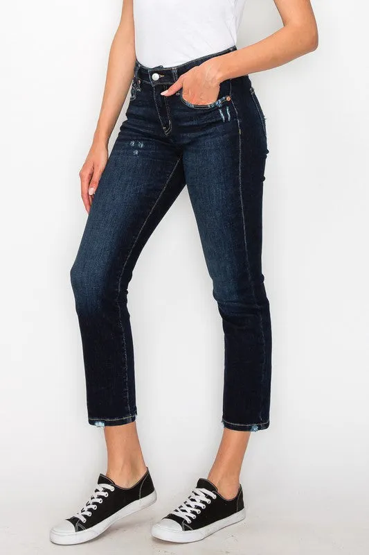 PLUS SIZE - HIGH RISE SKINNY STRAIGHT JEANS