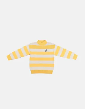 Polo Cara Striped Knitted Pullover Yellow