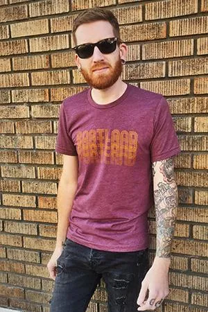 Portland Retro Fade *Limited Edition* T-Shirt - Unisex Heather Maroon