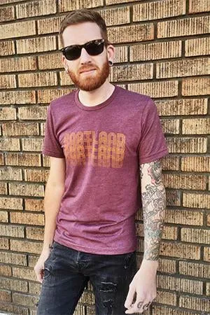 Portland Retro Fade *Limited Edition* T-Shirt - Unisex Heather Maroon