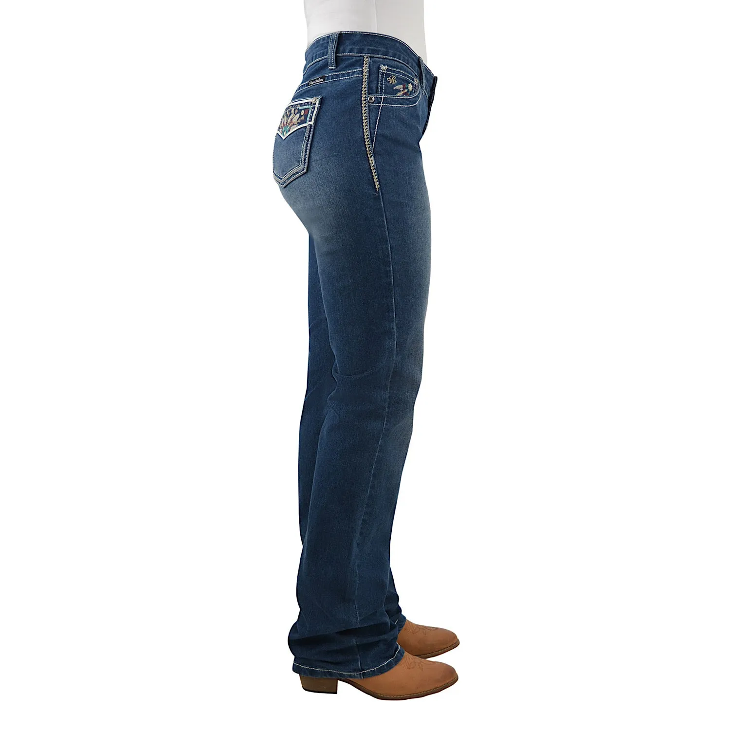 Pure Western Womens Emmaline Relaxed Rider Jean 36" Leg Dusk