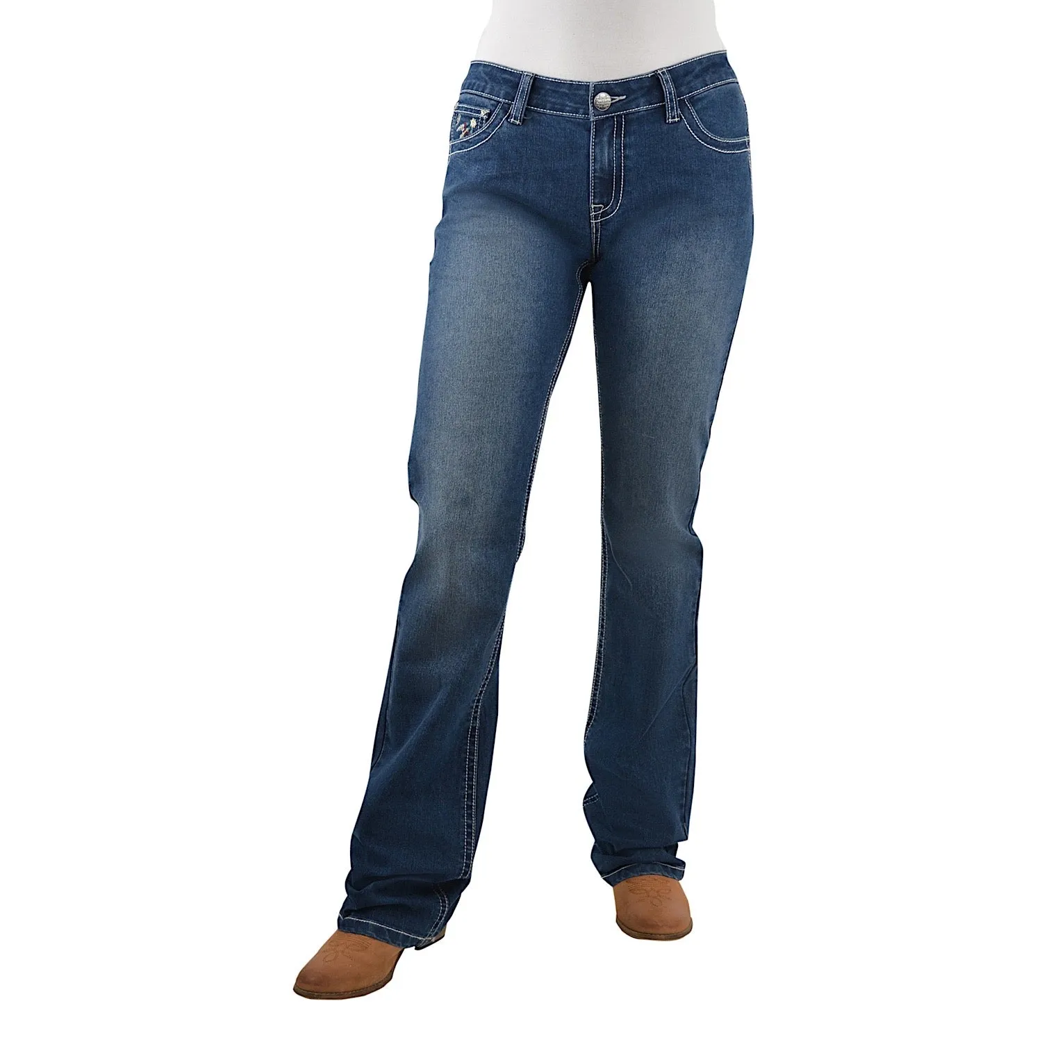 Pure Western Womens Emmaline Relaxed Rider Jean 36" Leg Dusk