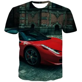 Racing Car T shirts Men Metal Tshirts Cool City Shirt Print Gray Tshirts Novelty Retro T shirts Funny