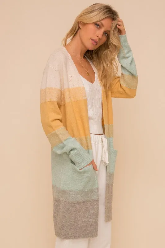 Rae Multi Cardigan In Yellow