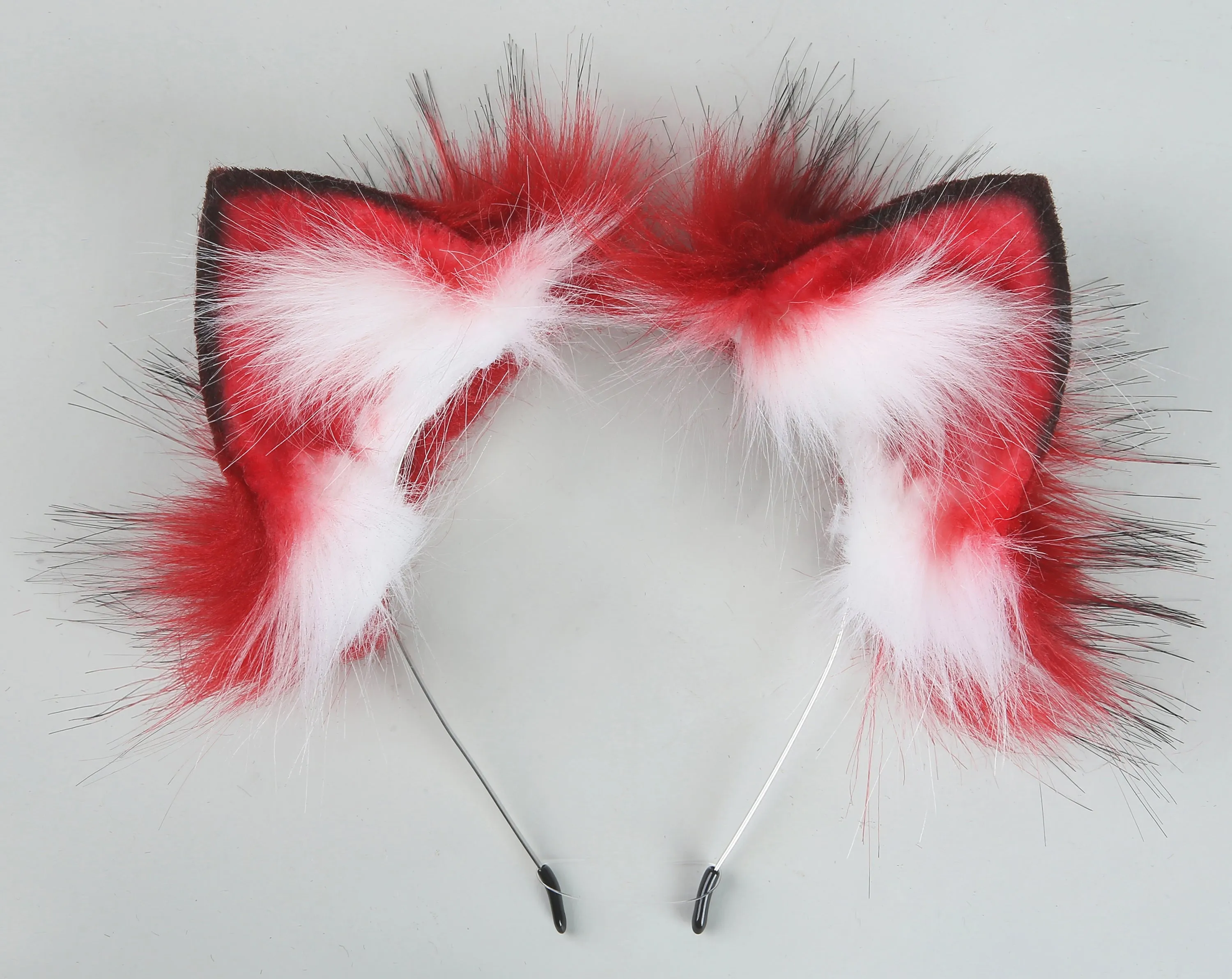 red black tug tail plug and ear set faux fur fox tail butt plug wolf tail buttplug ddlg sex toy bdsm cat tail plug bondage petplay