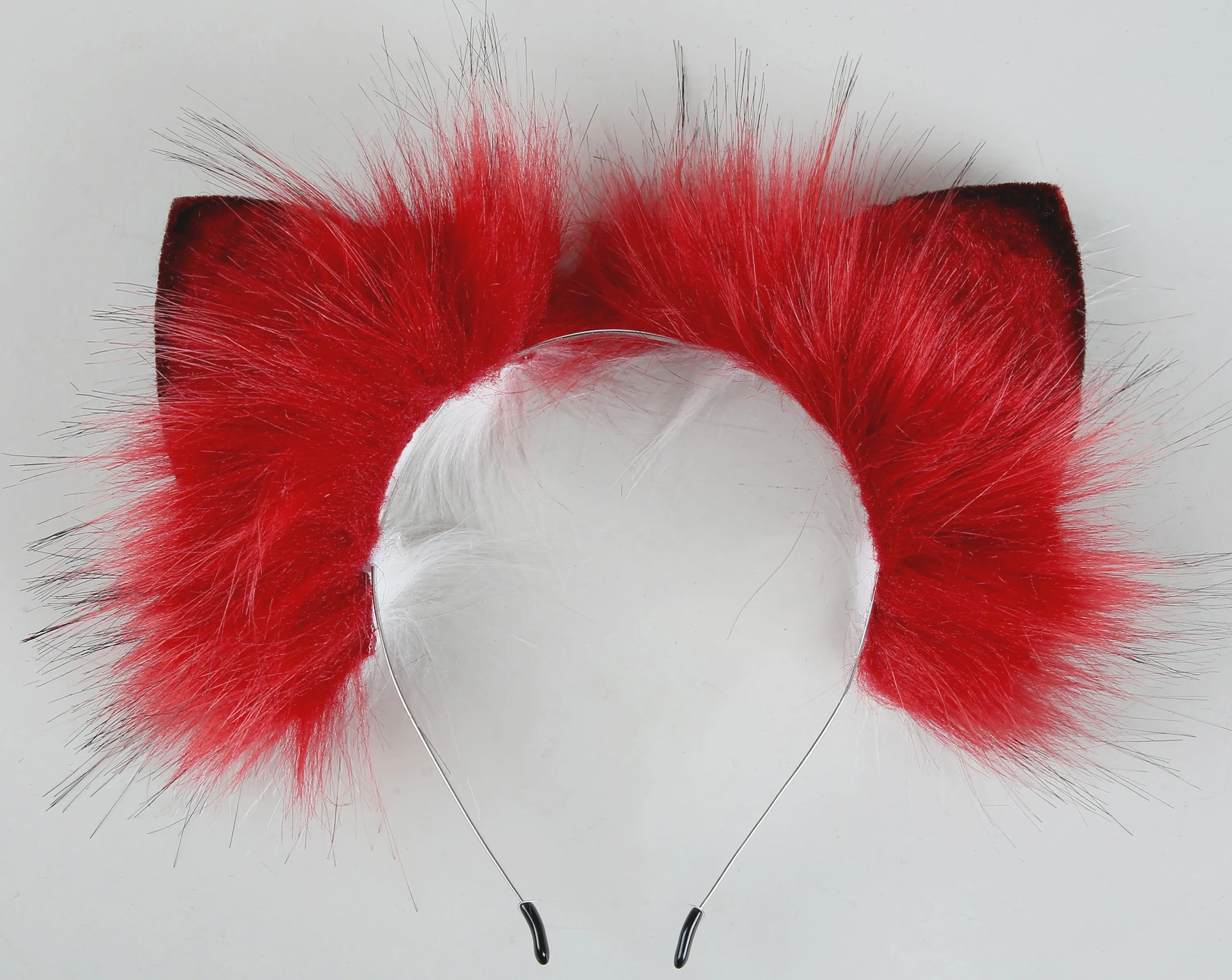 red black tug tail plug and ear set faux fur fox tail butt plug wolf tail buttplug ddlg sex toy bdsm cat tail plug bondage petplay