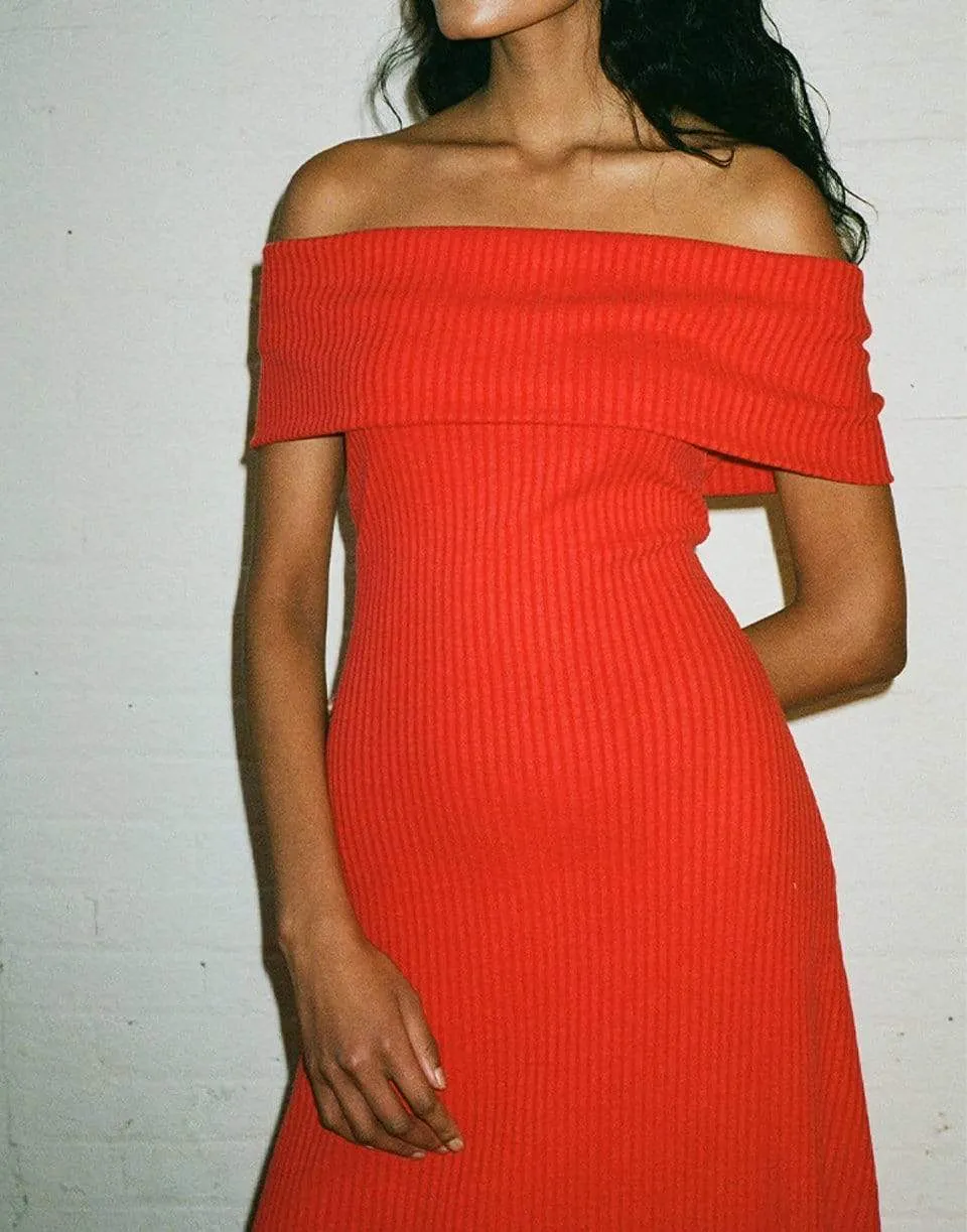 Red Knit Imogen Dress