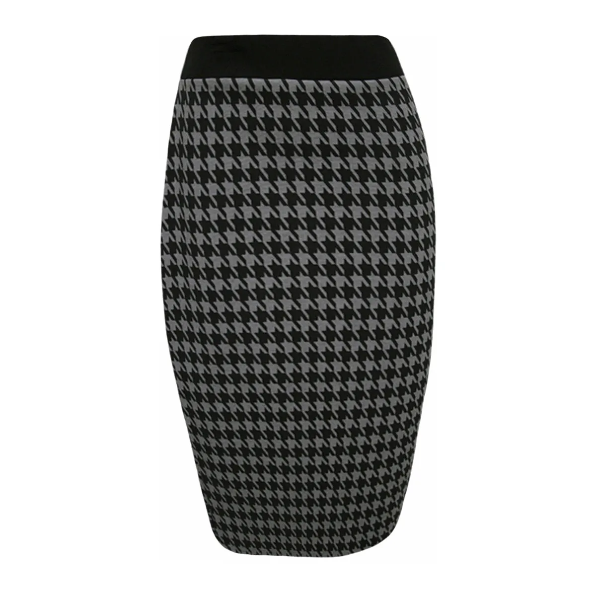 ROCKTHOSECURVES DOGTOOTH CHECK ELASTIC WAIST FITTED PENCIL SKIRT