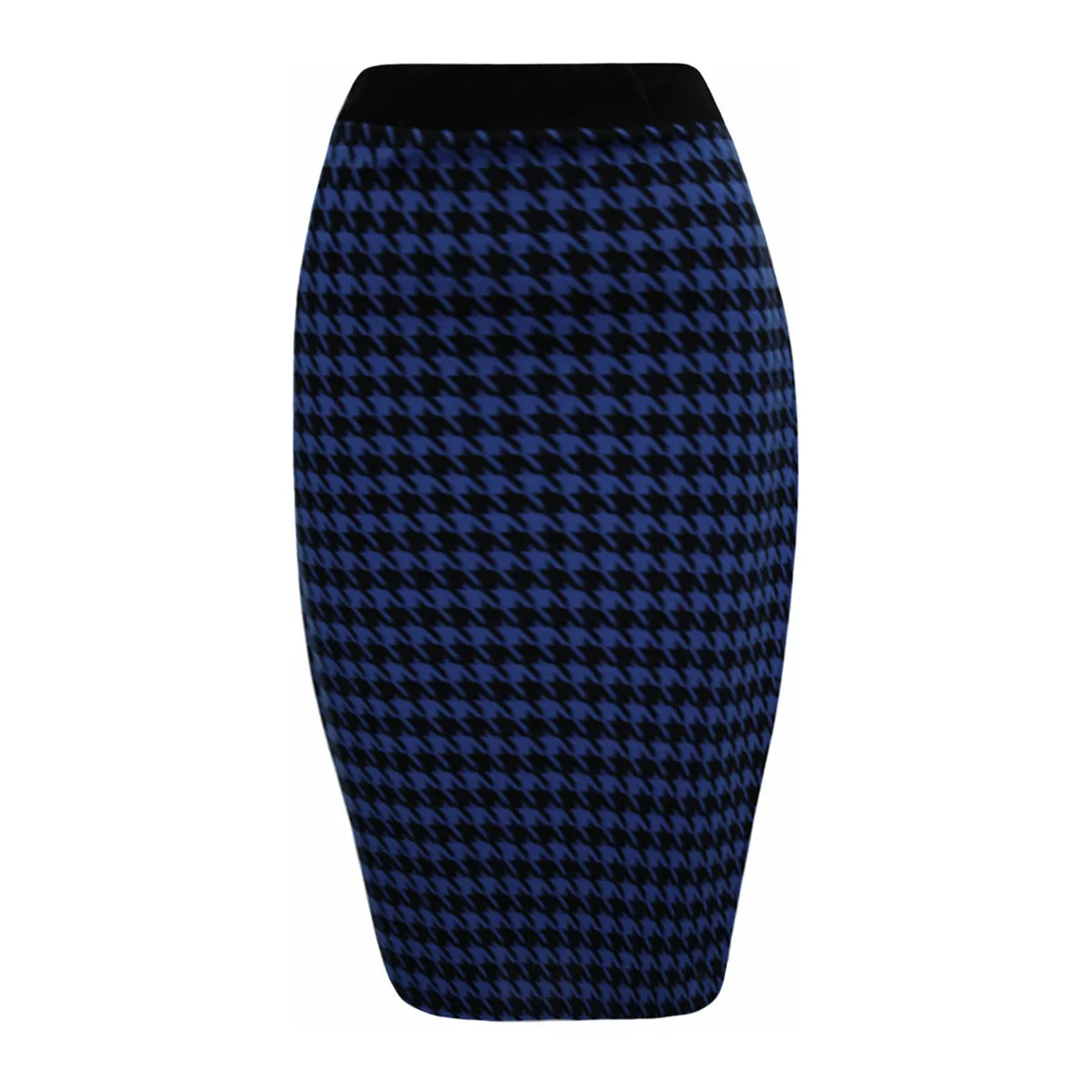 ROCKTHOSECURVES DOGTOOTH CHECK ELASTIC WAIST FITTED PENCIL SKIRT