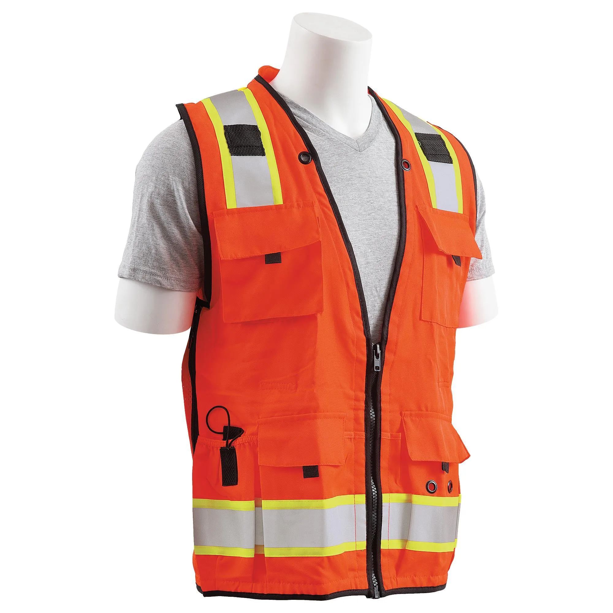 S252C Class 2 Deluxe Surveyor's Multi-Pocket Safety Vest 1pc