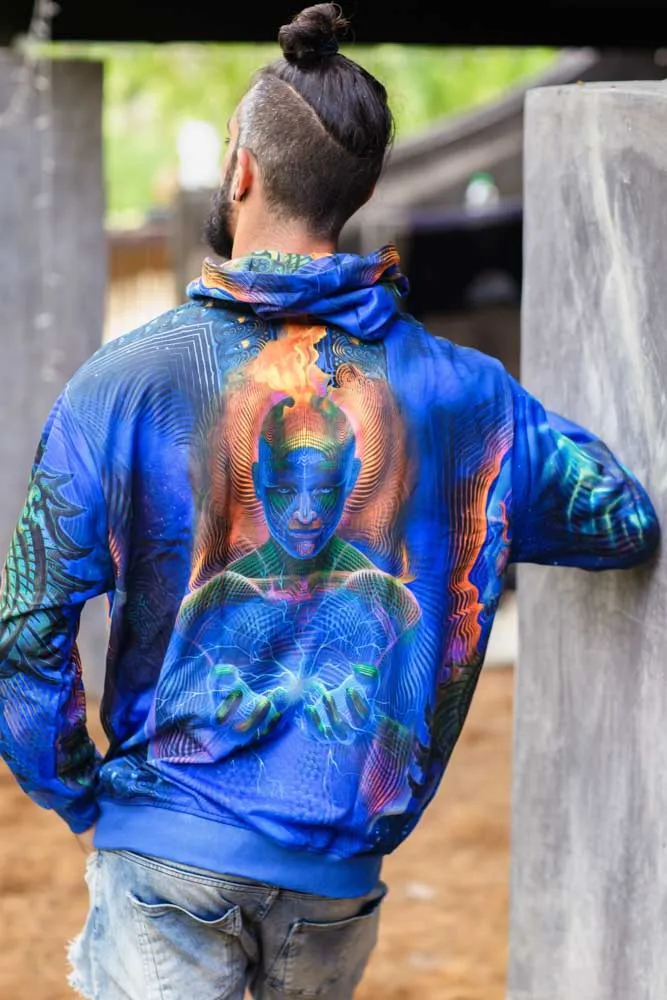 Sacred Geometry Hoodie | UV Hoodie | Fractal Hoodie | Psy Clothing | Festival Hoodie | Psychedelic Sweater | Prometheus - UV (HD)