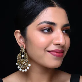 Samreen Big Pearl Kundan Earrings