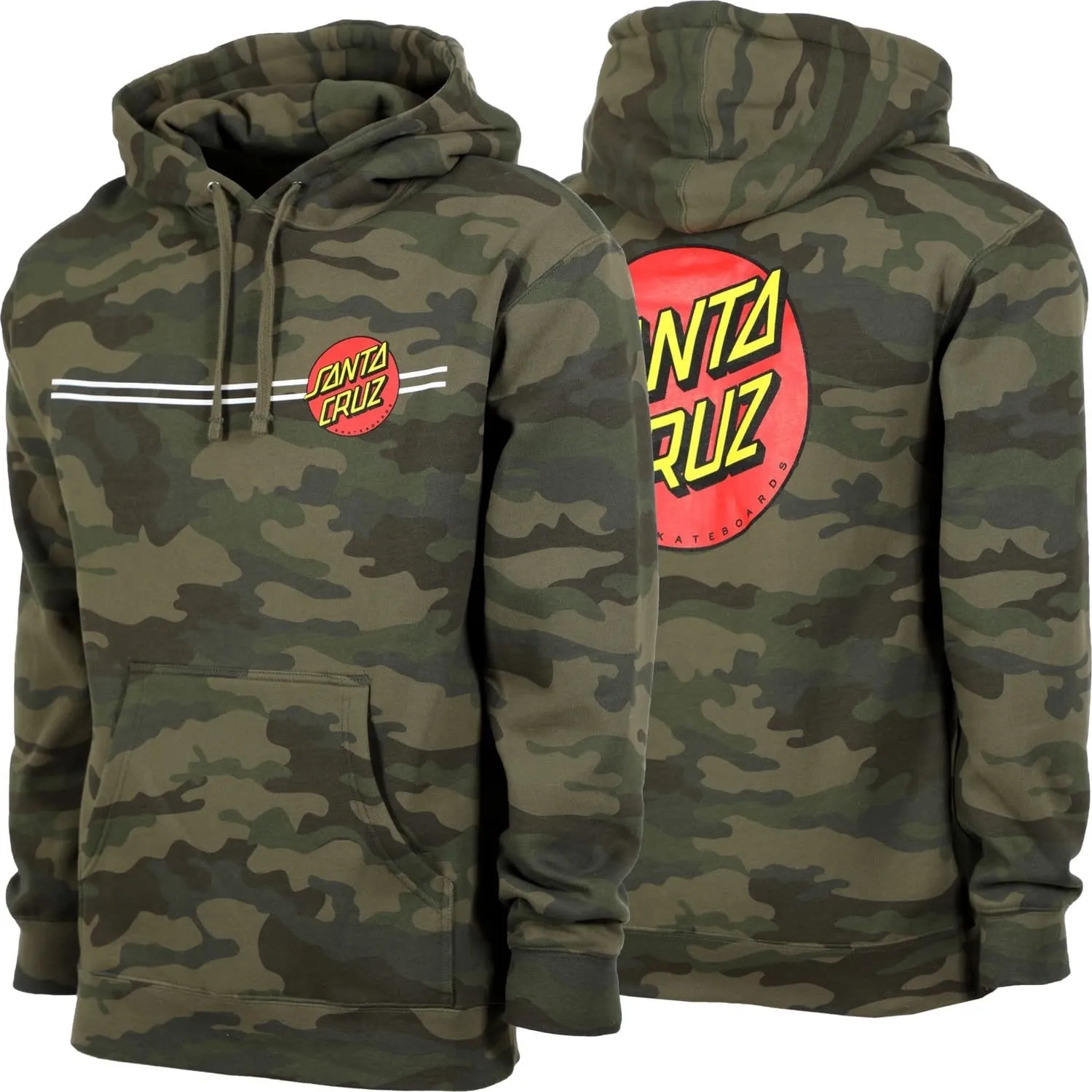 Santa Cruz Classic Dot Pullover Hooded Youth Sweatshirt - Forest Camo