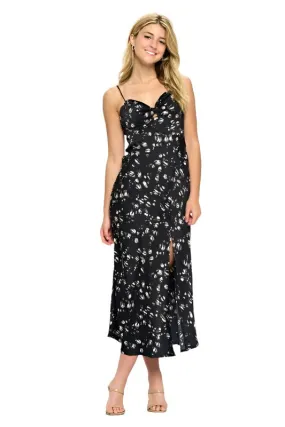 Satin Floral Maxi Dress