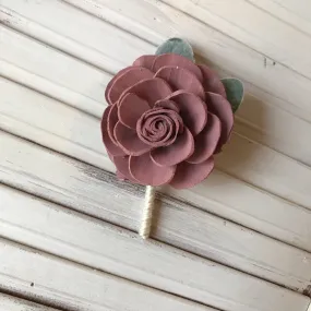 Shabby Chic Rose Boutonnière