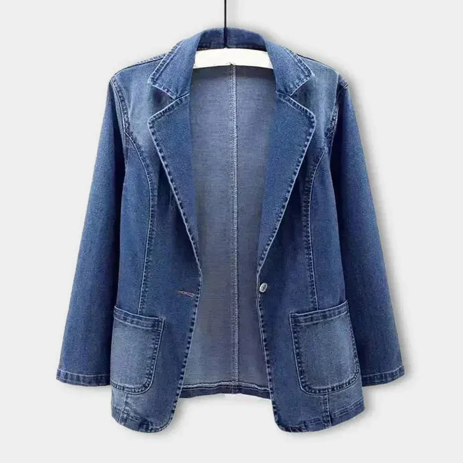 Sidney - slim jeans jacket with one button