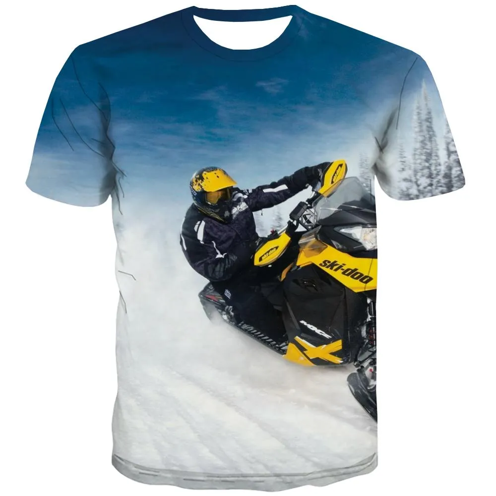 Ski T shirts Men White Tshirt Printed Movement Tshirts Casual Snowfield Tshirts Cool