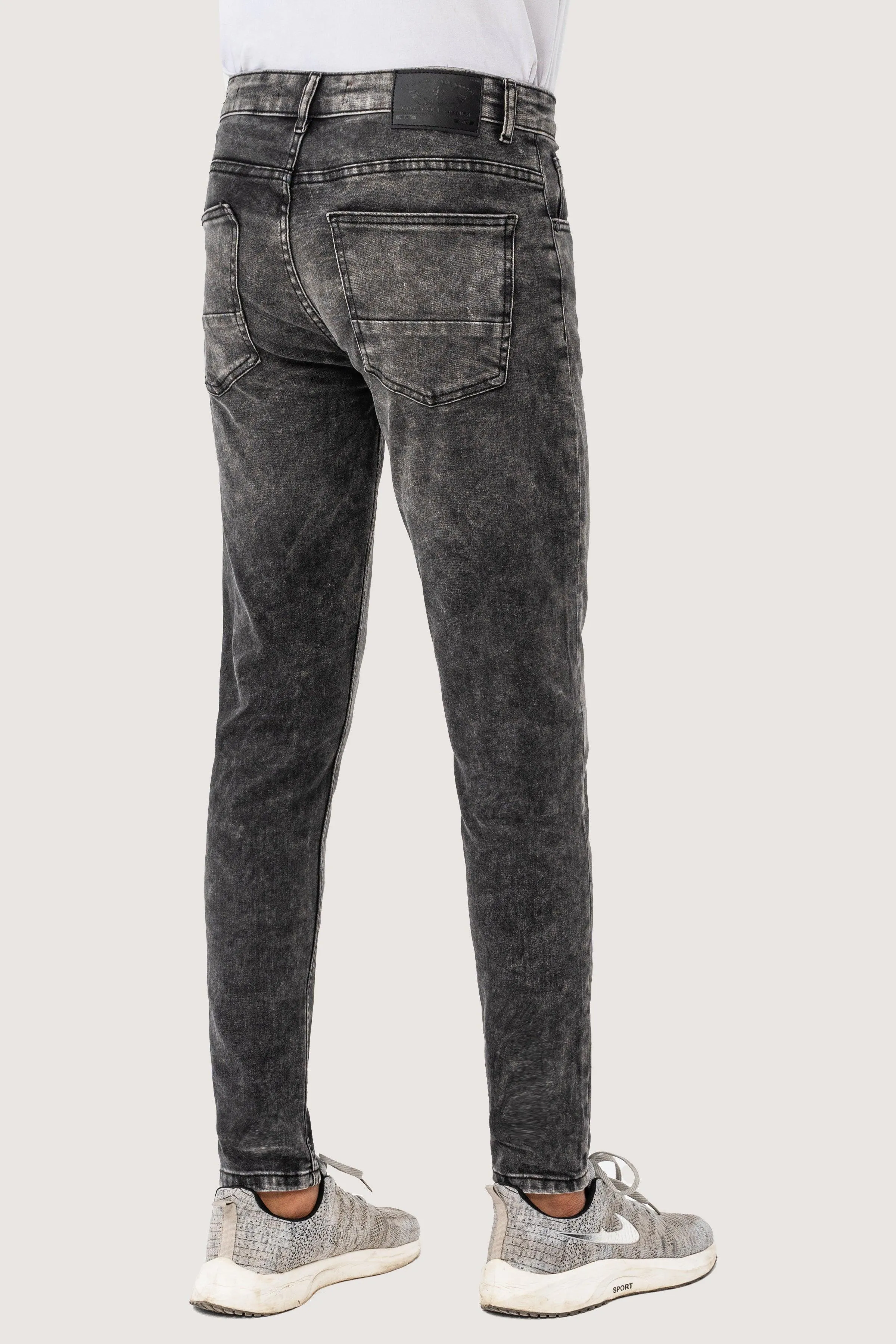 SKINNY LEG DENIM JEANS GREY RANDOM WASHED