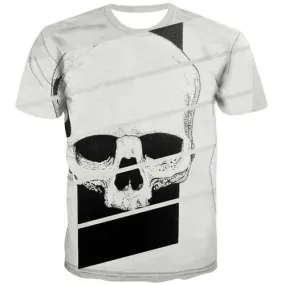 Skull T shirts Men Hip Hop Shirt Print Street Tshirt Printed White T-shirts Graphic Rock T shirts Funny Short Sleeve Hip hop