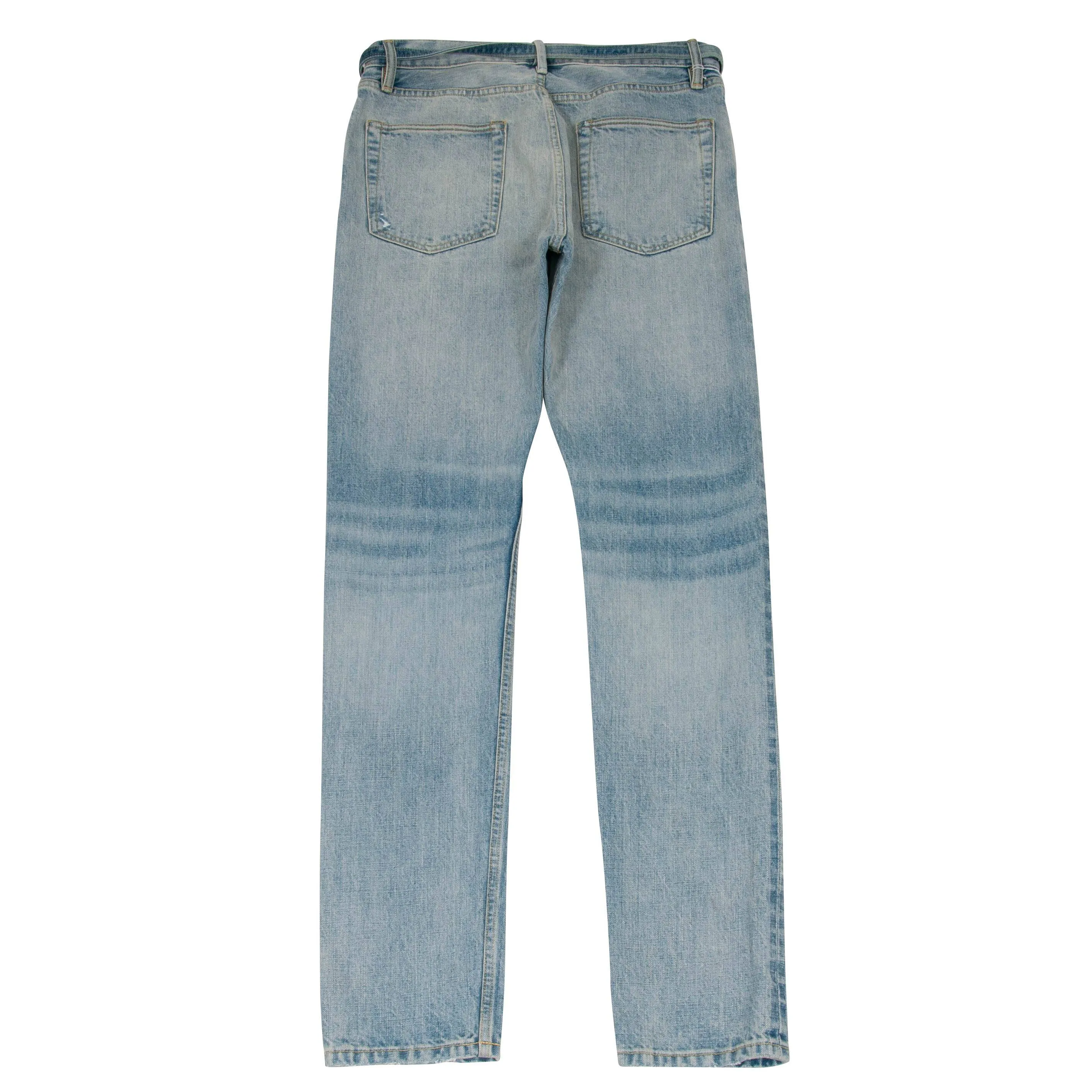 Slim Fit Distressed Selvedge Denim Jeans (Indigo)