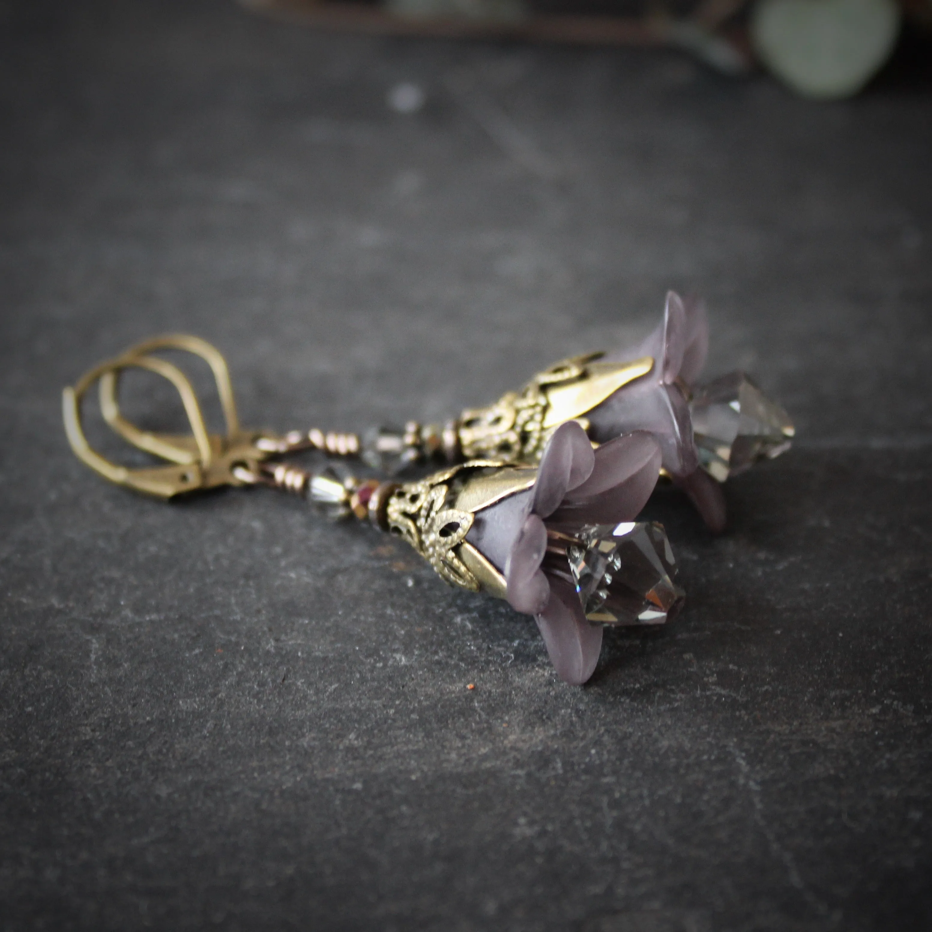 Smoke Blossom Fairy Flower Earrings.