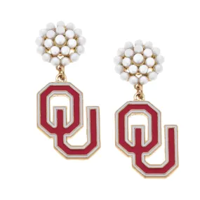 Sooner Pearl Cluster Drop Earrings