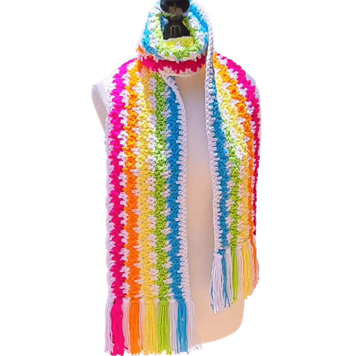 Speedy Granny Ruth Rainbow Scarf - Fast and Easy Crochet Scarf Pattern