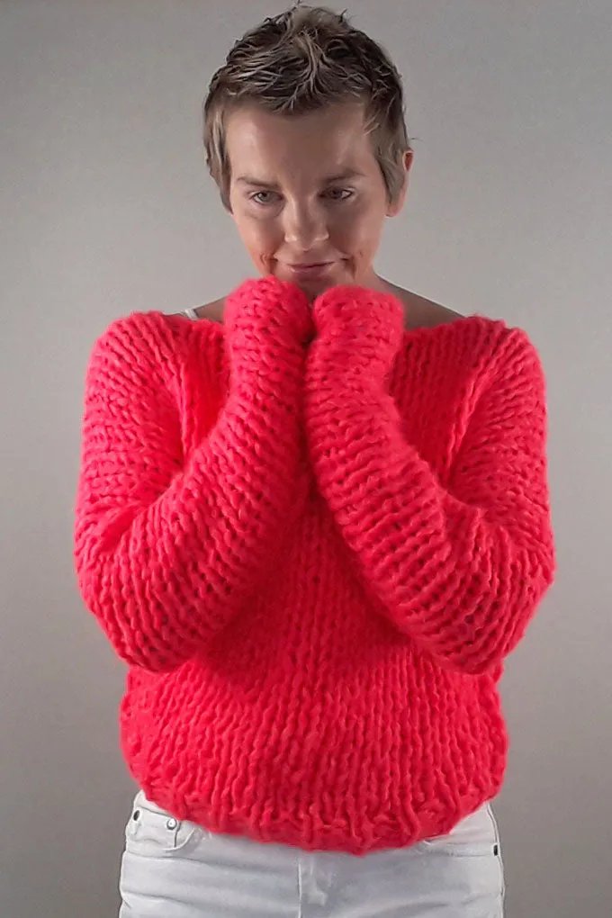 STRICK-BOX Leuchtend pinker oder neon grüner Pullover: Hingucker NEONI