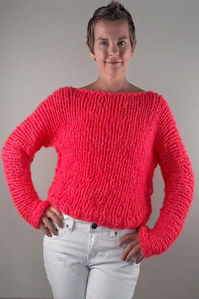 STRICK-BOX Leuchtend pinker oder neon grüner Pullover: Hingucker NEONI