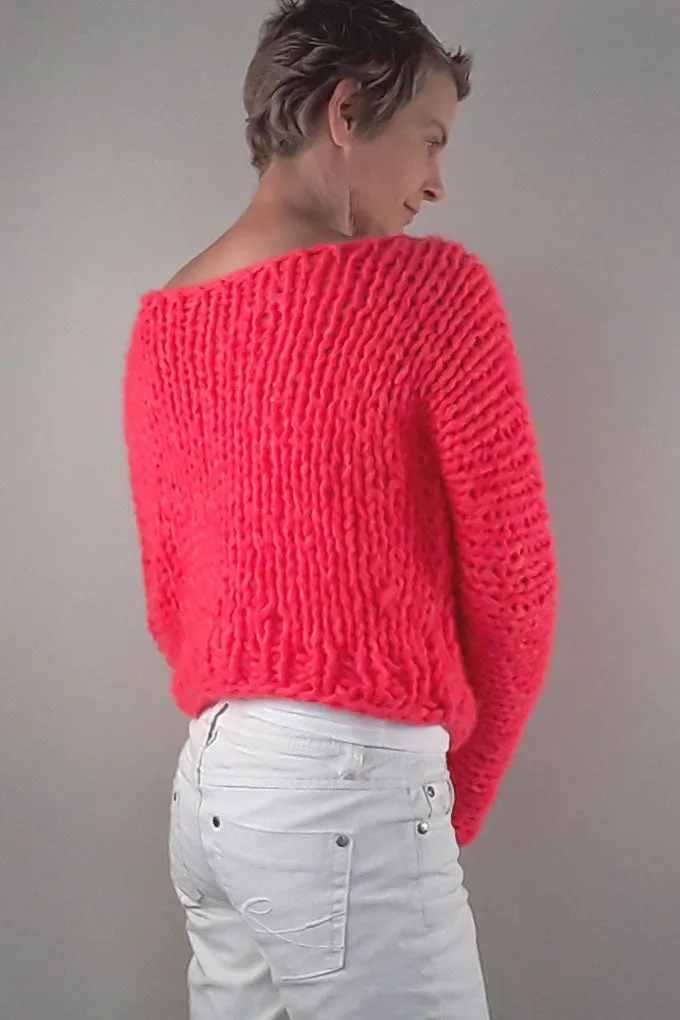 STRICK-BOX Leuchtend pinker oder neon grüner Pullover: Hingucker NEONI