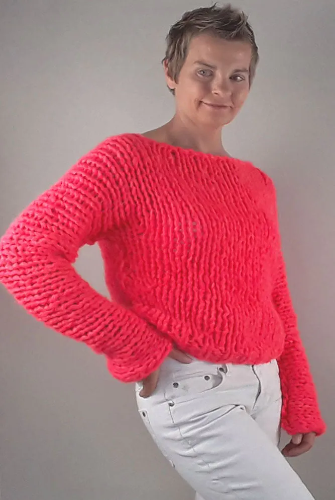 STRICK-BOX Leuchtend pinker oder neon grüner Pullover: Hingucker NEONI