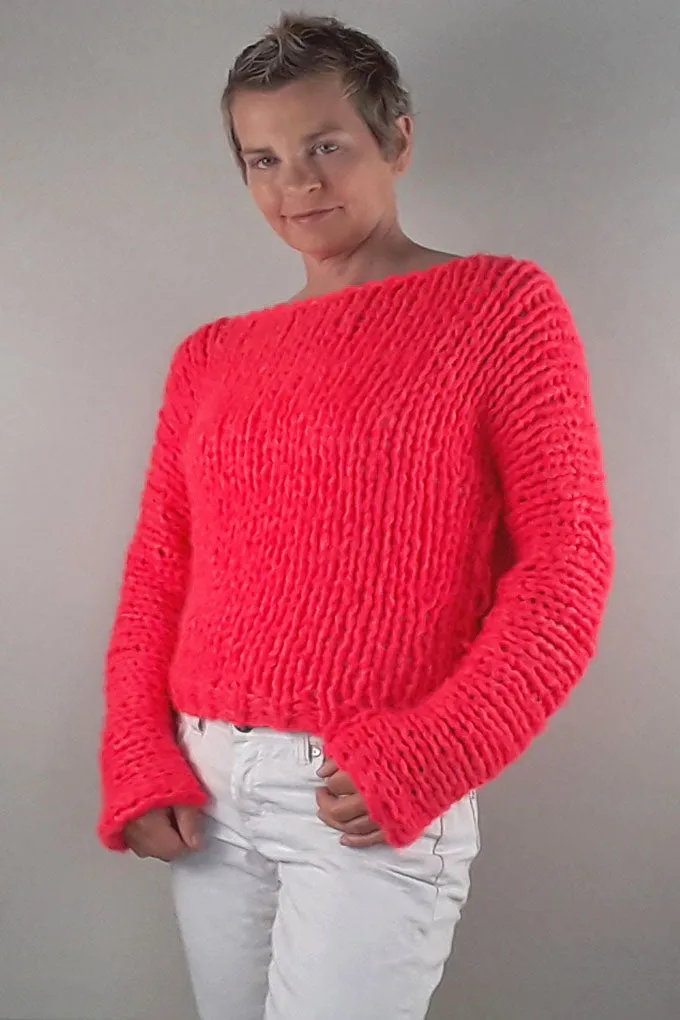 STRICK-BOX Leuchtend pinker oder neon grüner Pullover: Hingucker NEONI