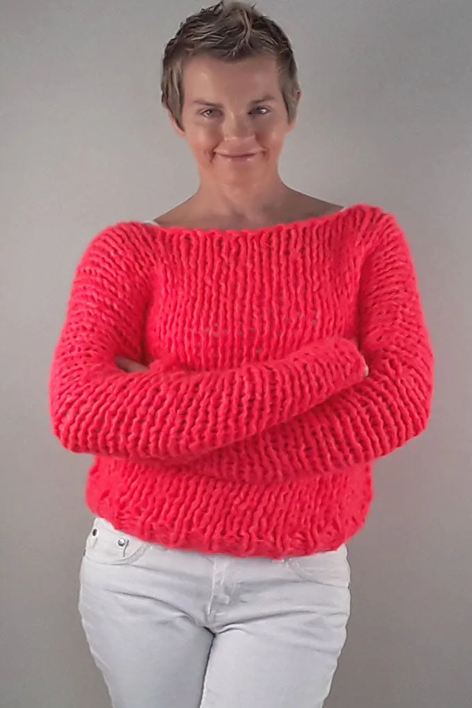 STRICK-BOX Leuchtend pinker oder neon grüner Pullover: Hingucker NEONI