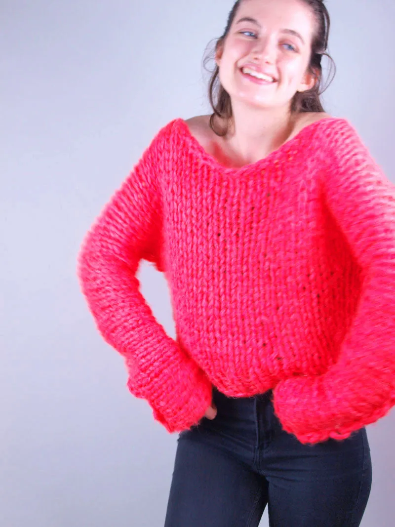 STRICK-BOX Leuchtend pinker oder neon grüner Pullover: Hingucker NEONI