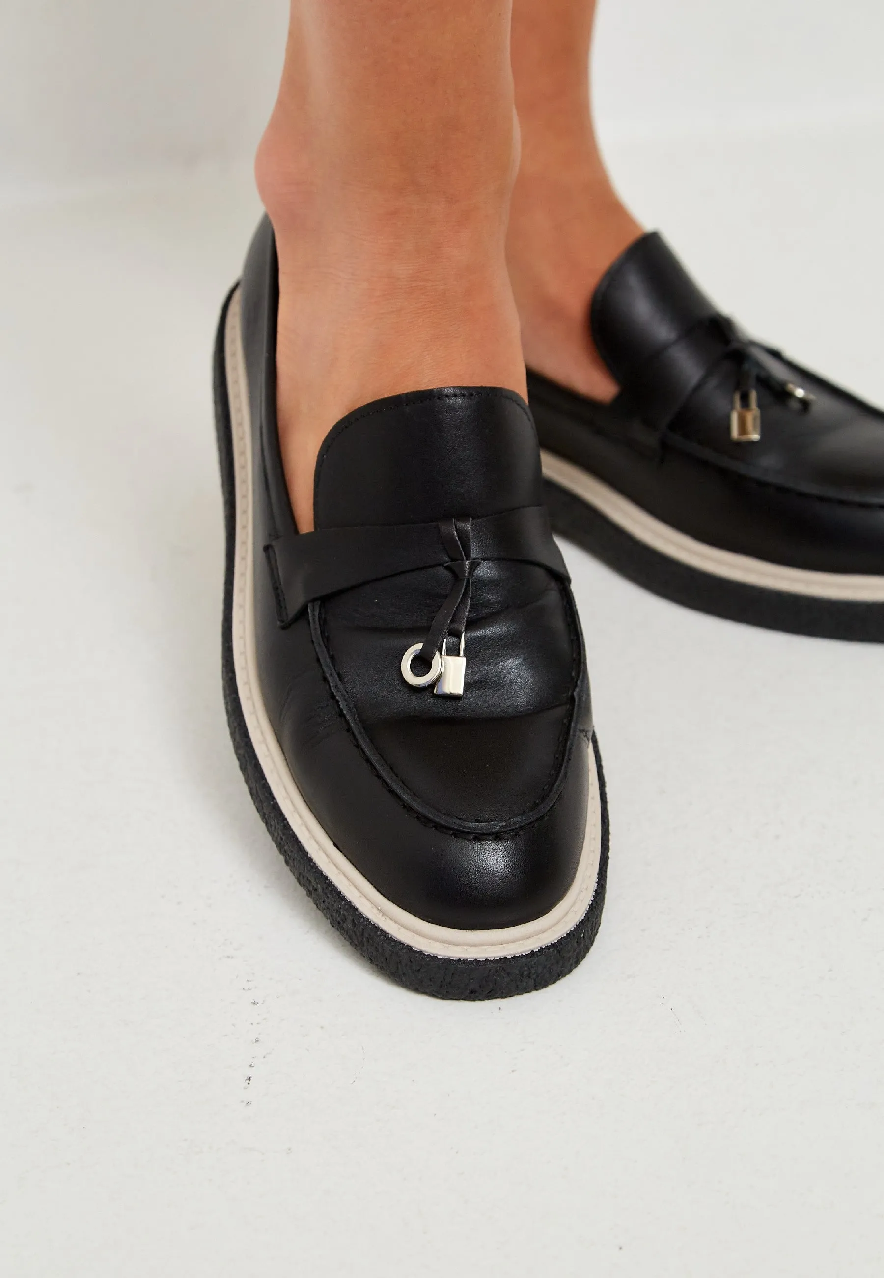 Suede Slip-On Loafers - Black