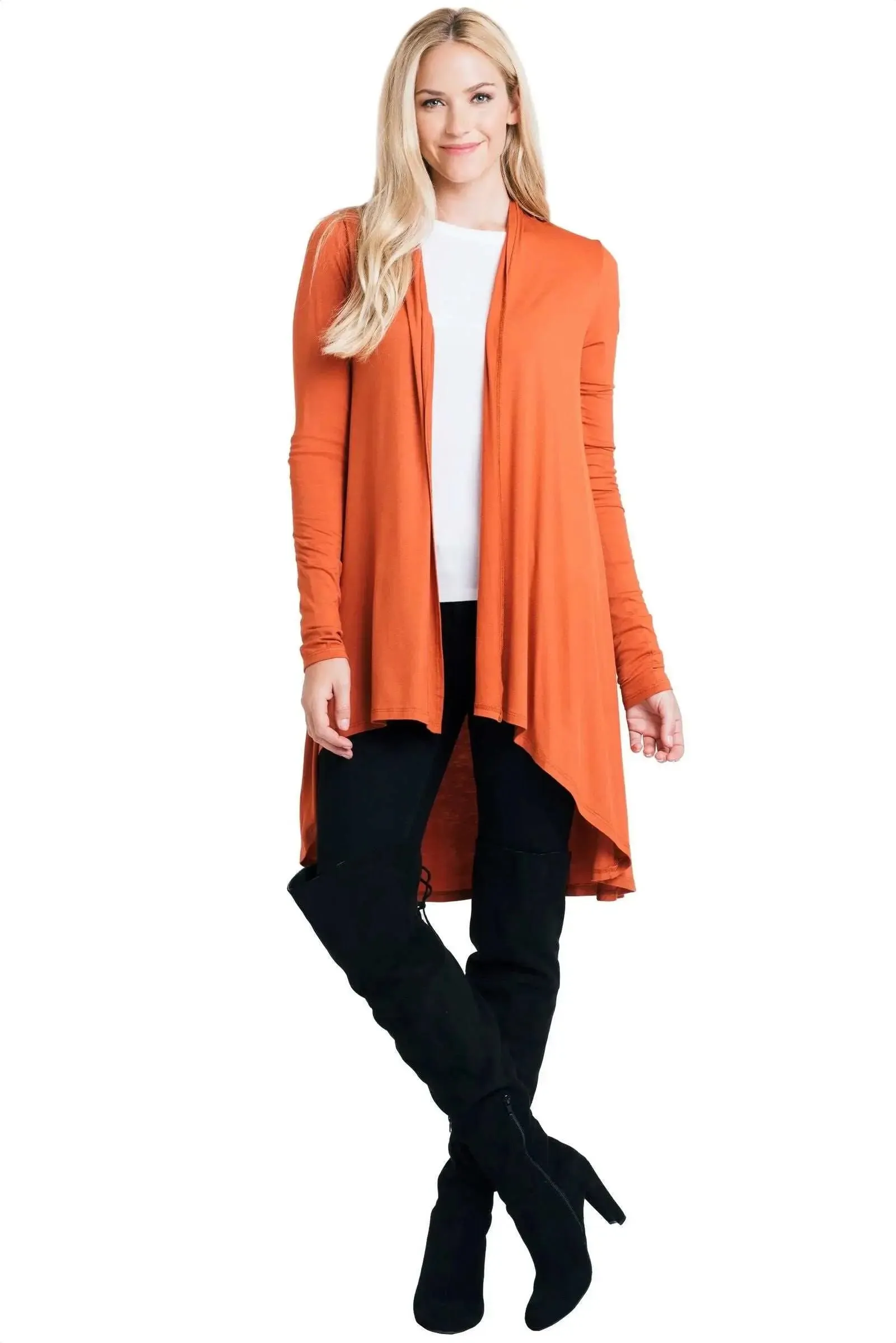 Sustainable Bamboo Elegant Open Front Cardigan for Chic Comfort