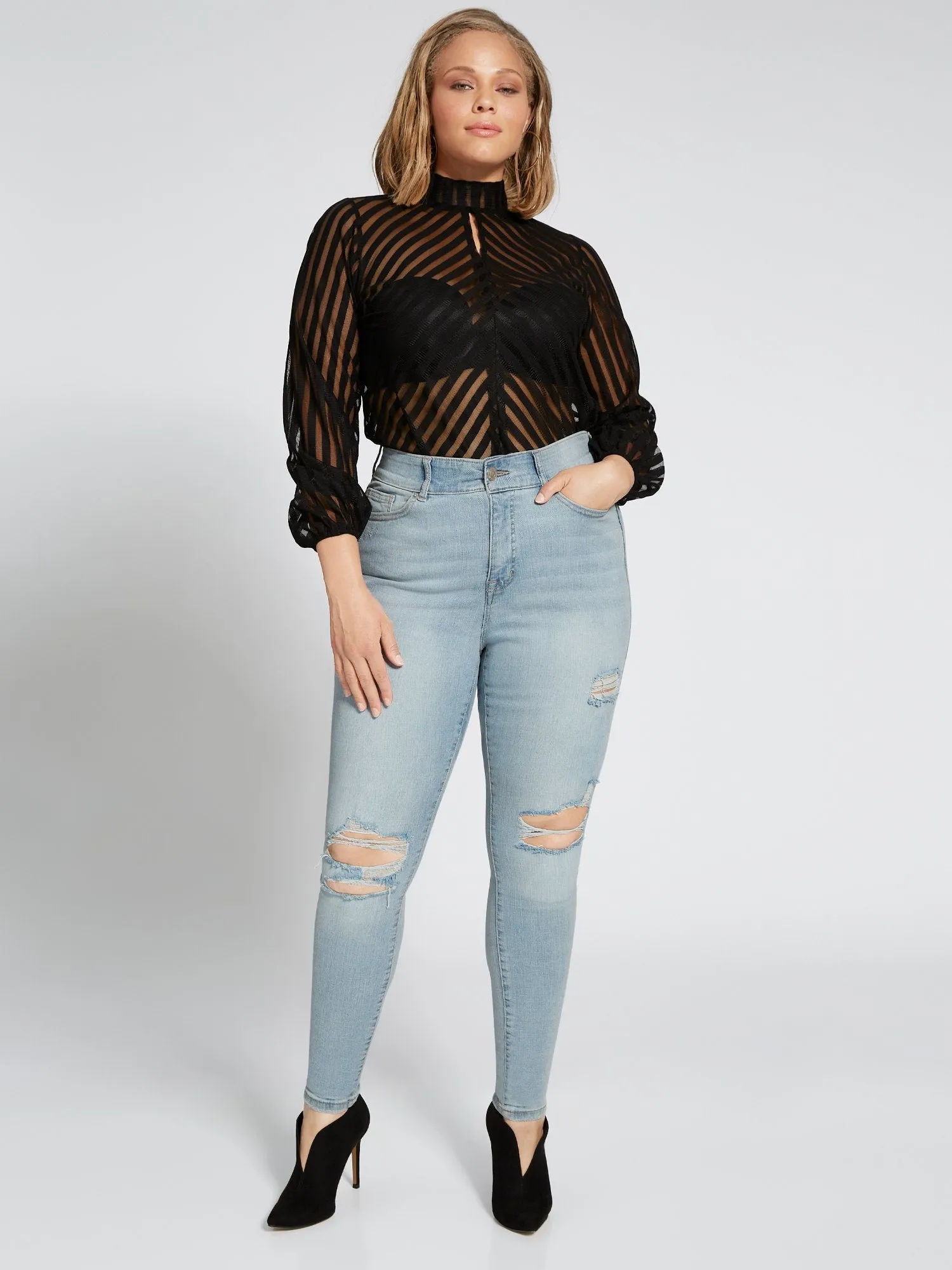 Tall Curvy High-Waisted Super-Skinny Jeans - Light Wash