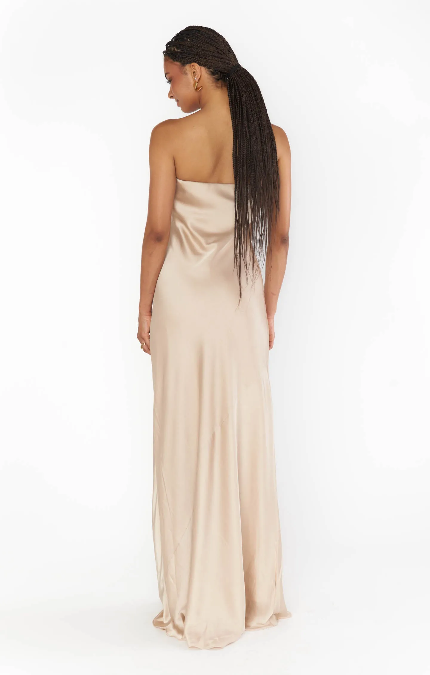 Taylor Tube Maxi Dress ~ Champagne Luxe Satin