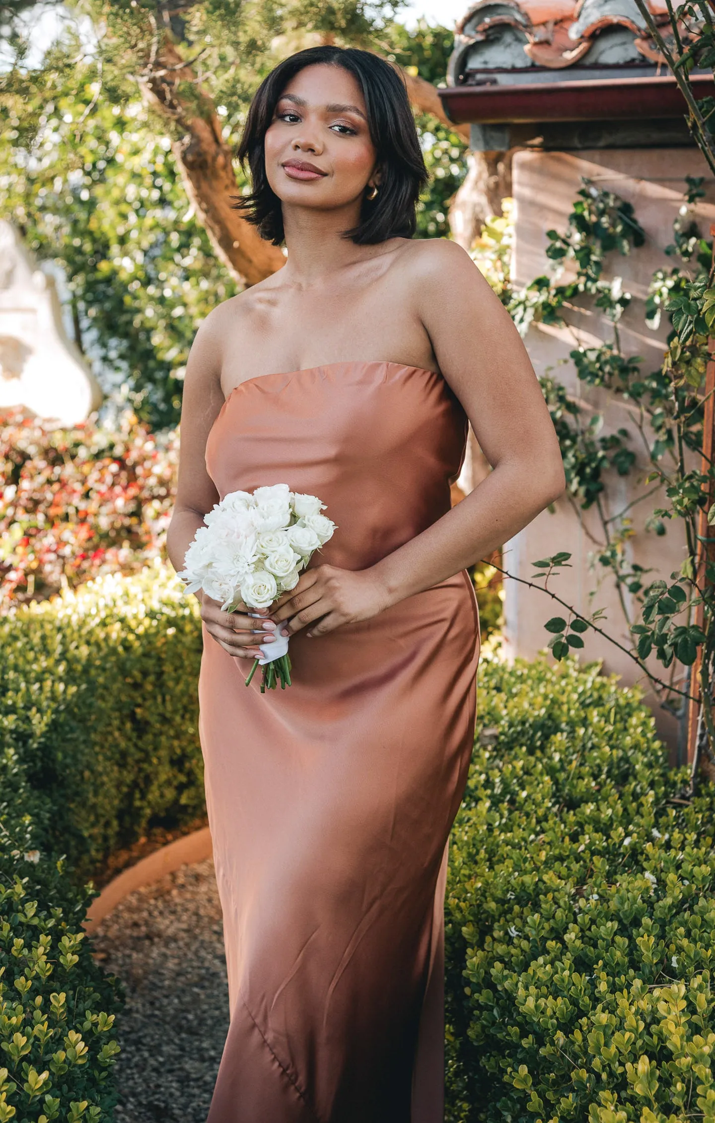 Taylor Tube Maxi Dress ~ Copper Luxe Satin