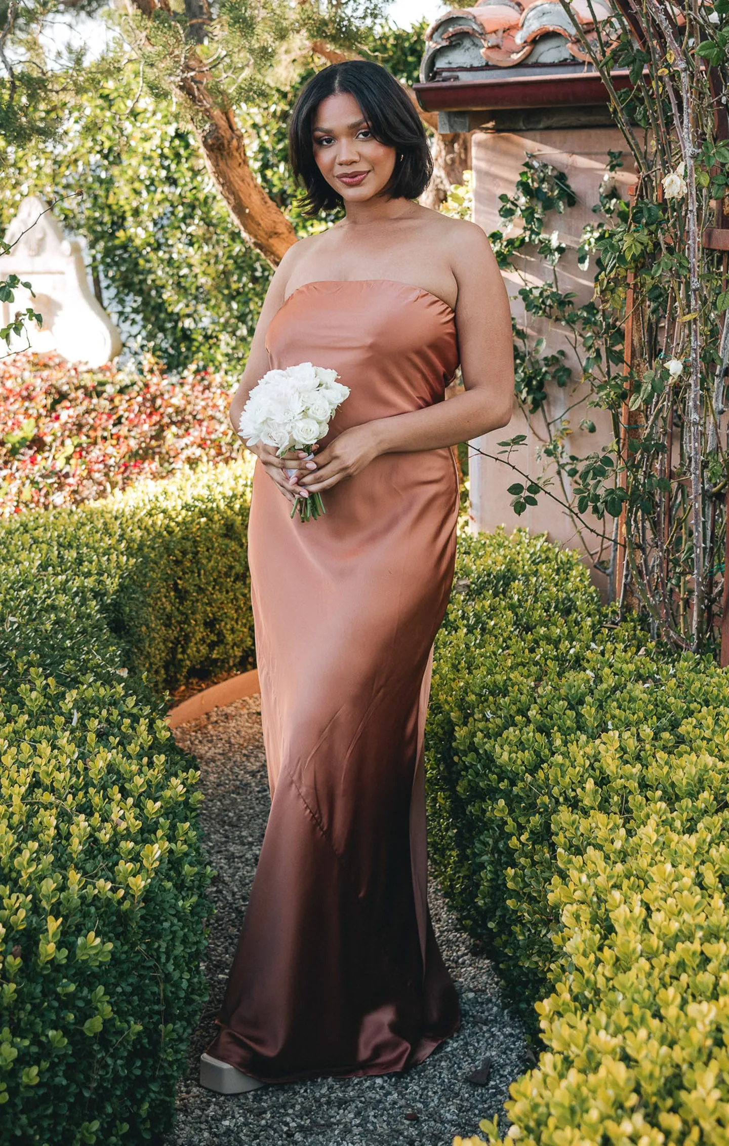 Taylor Tube Maxi Dress ~ Copper Luxe Satin